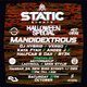 Flyer for Static Events Presents:- Mandidextrous + DJ Hybrid, Vxrgo & More