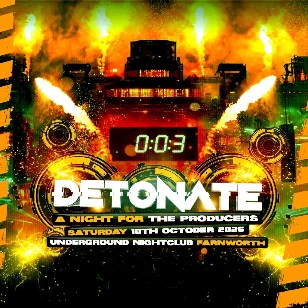 Flyer for DETONATE: A Night For The Producers