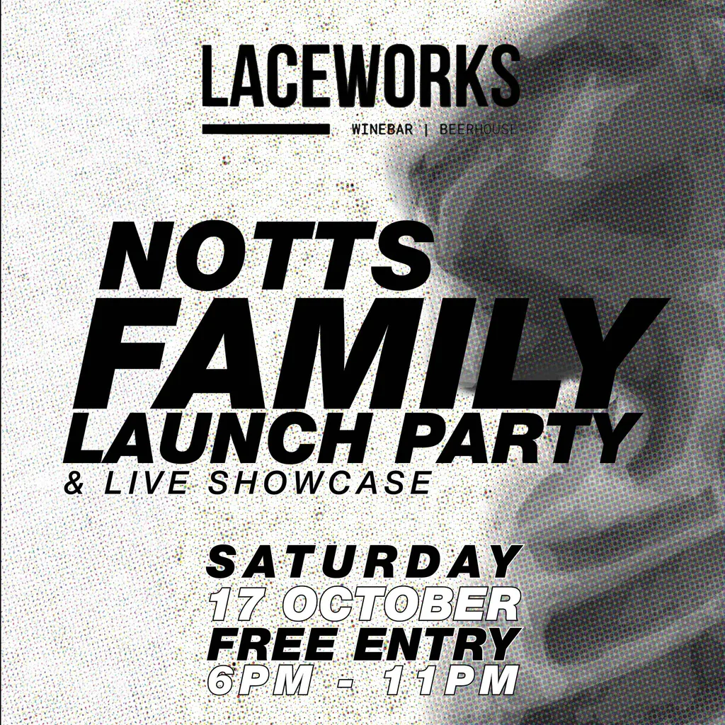 Flyer for Notts Family Launch | Dusty 4 Track | Loud Planet Records & More