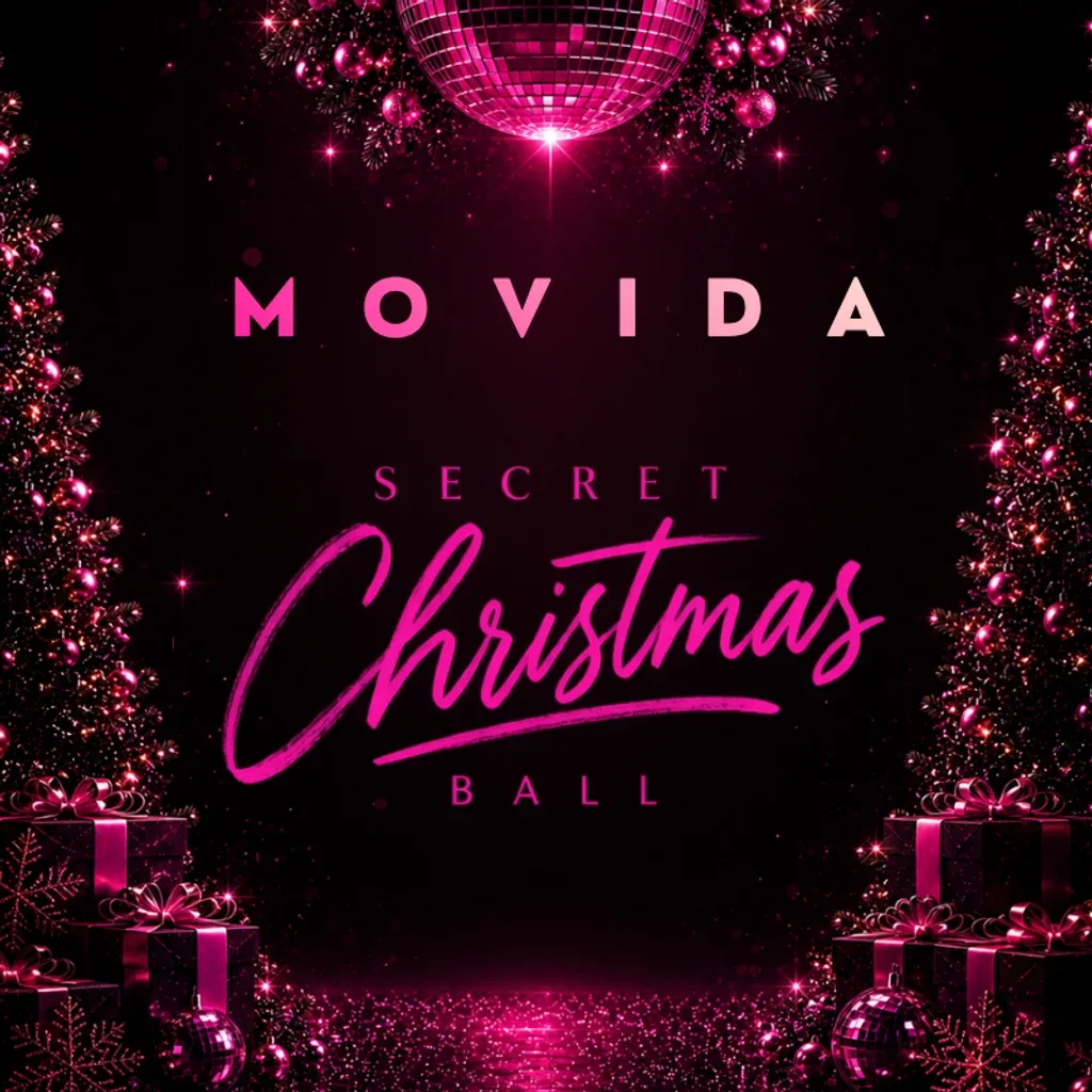 Flyer for MOVIDA 'Secret Christmas Ball' - FREE PARTY Via Sign Up Only!