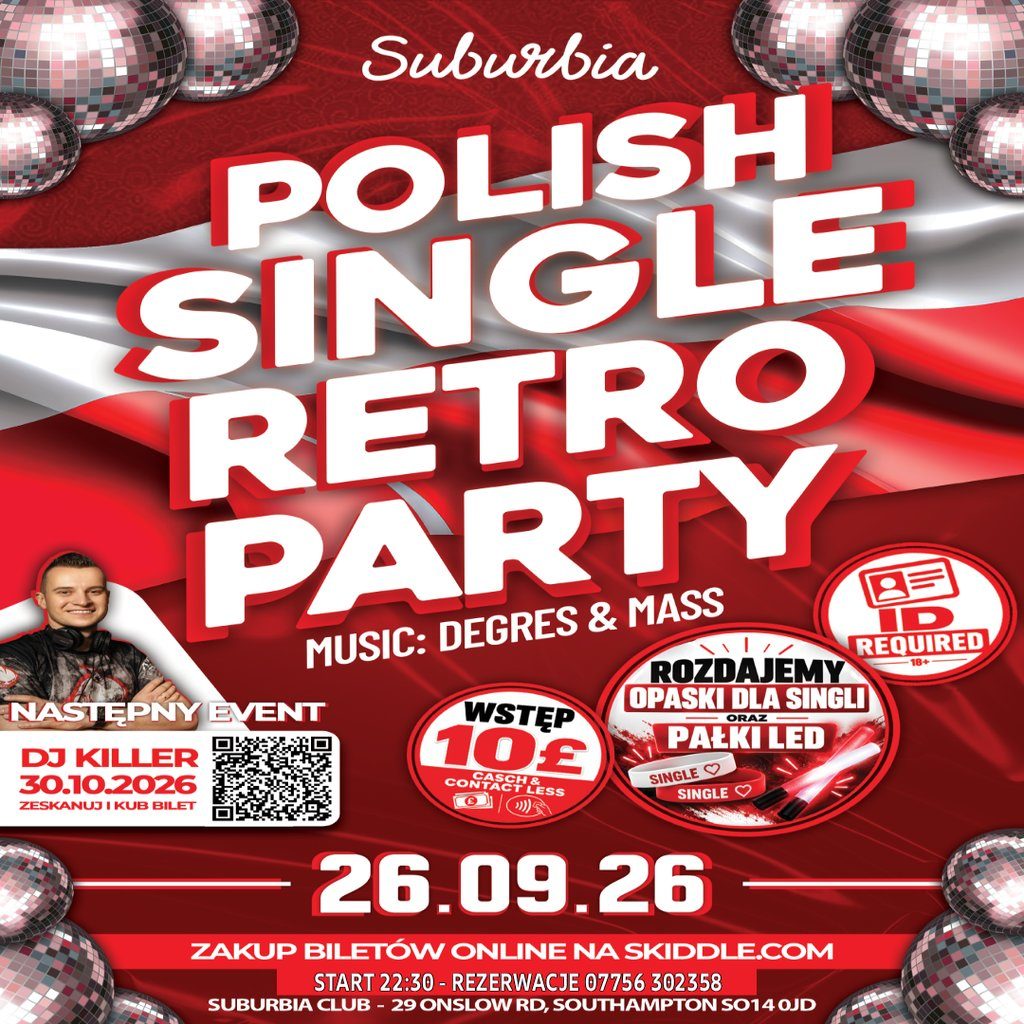 Flyer for Poland Party Presents: Retro Singles Party
