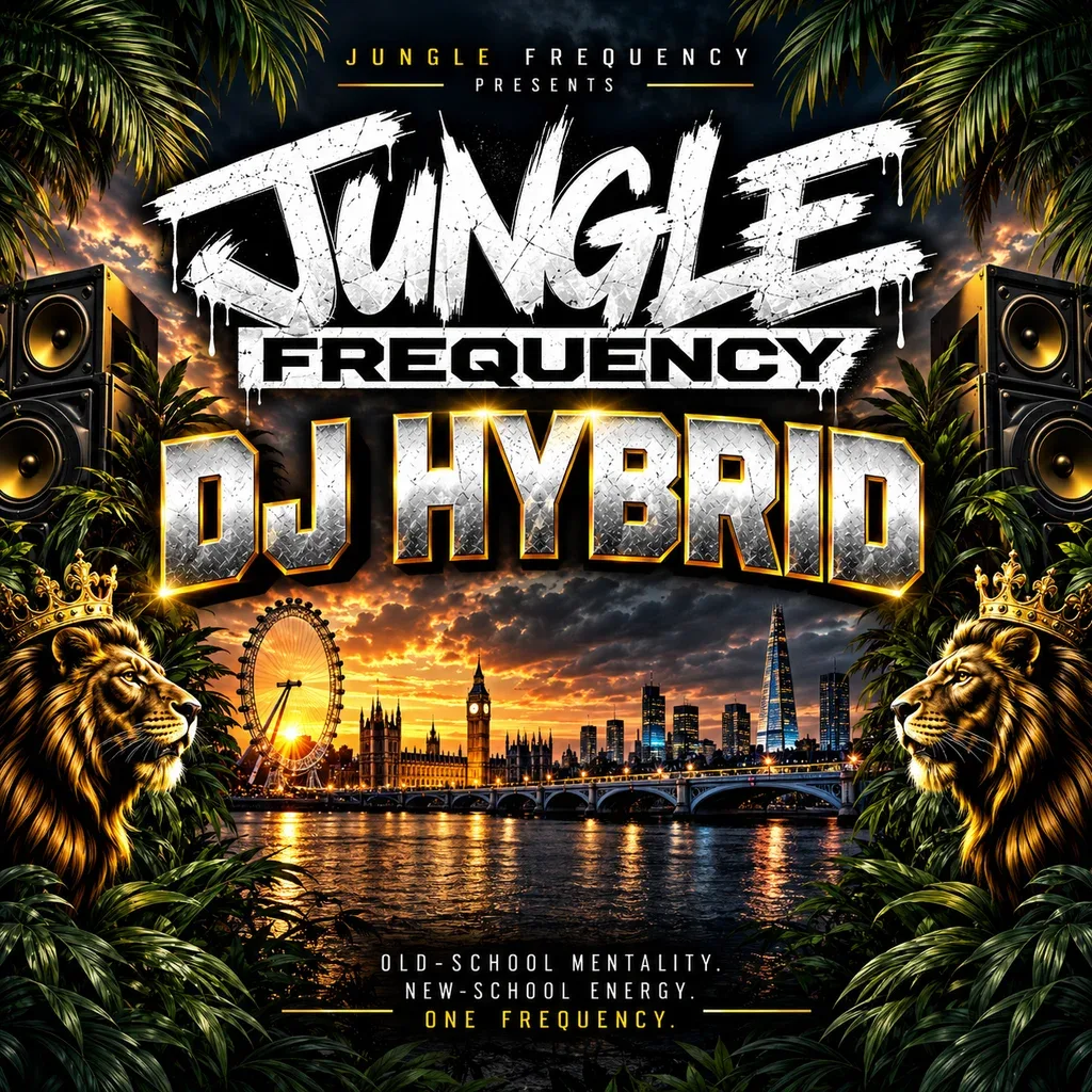 Flyer for Jungle Frequency Presents Dj Hybrid