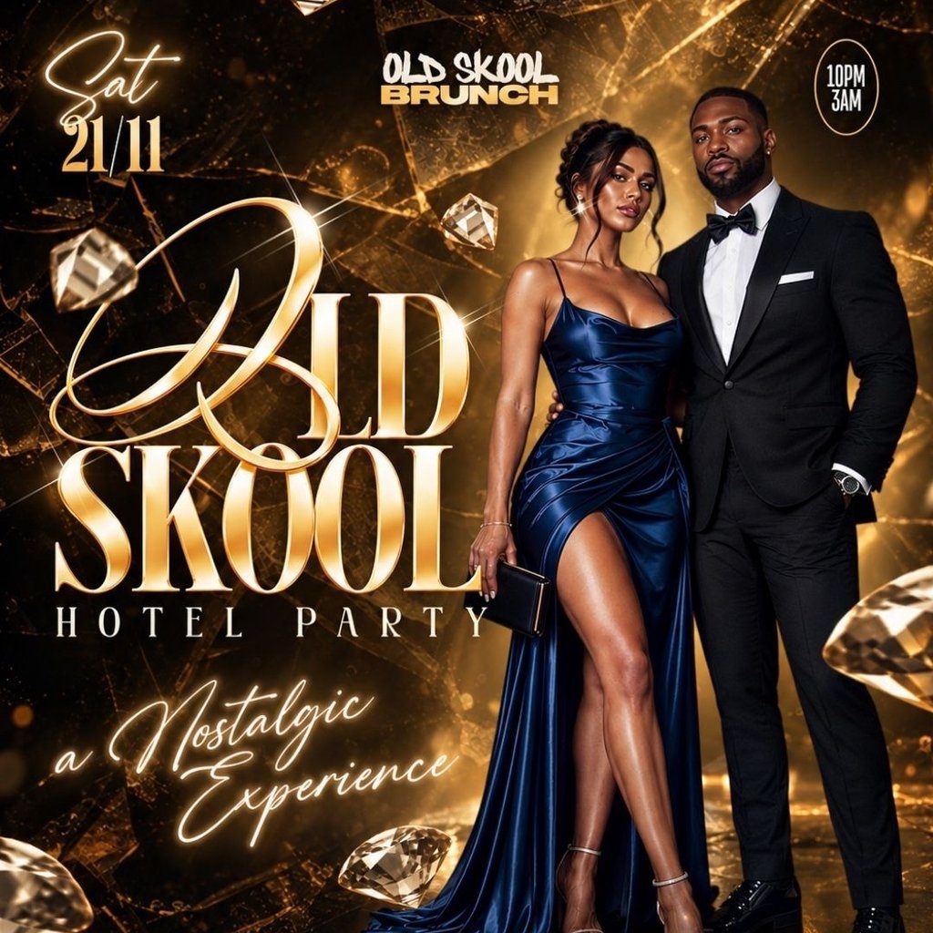 Flyer for Old Skool Hotel Party - A Nostalgic Experience