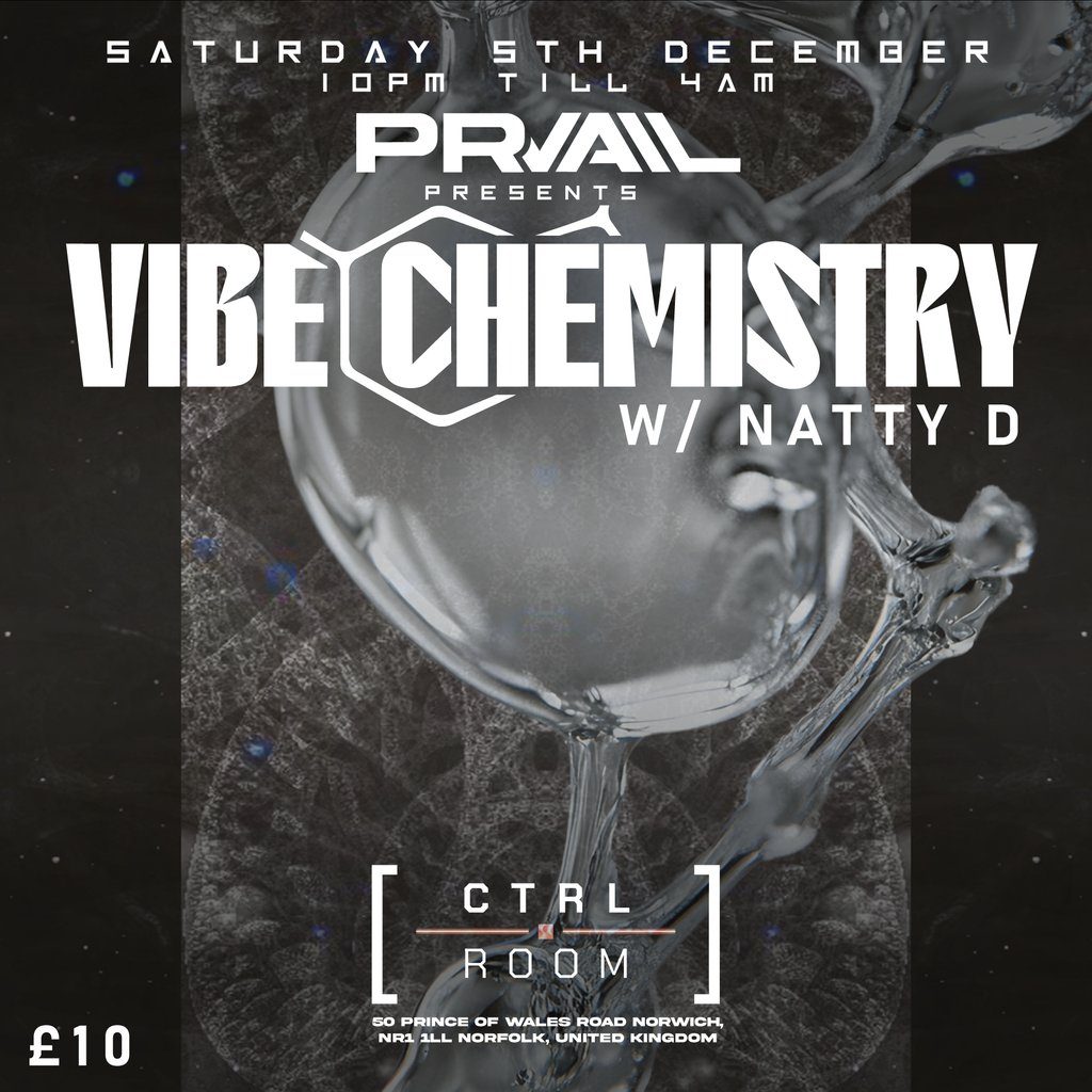 Flyer for Prvail presents Vibe chemistry W/ Natty