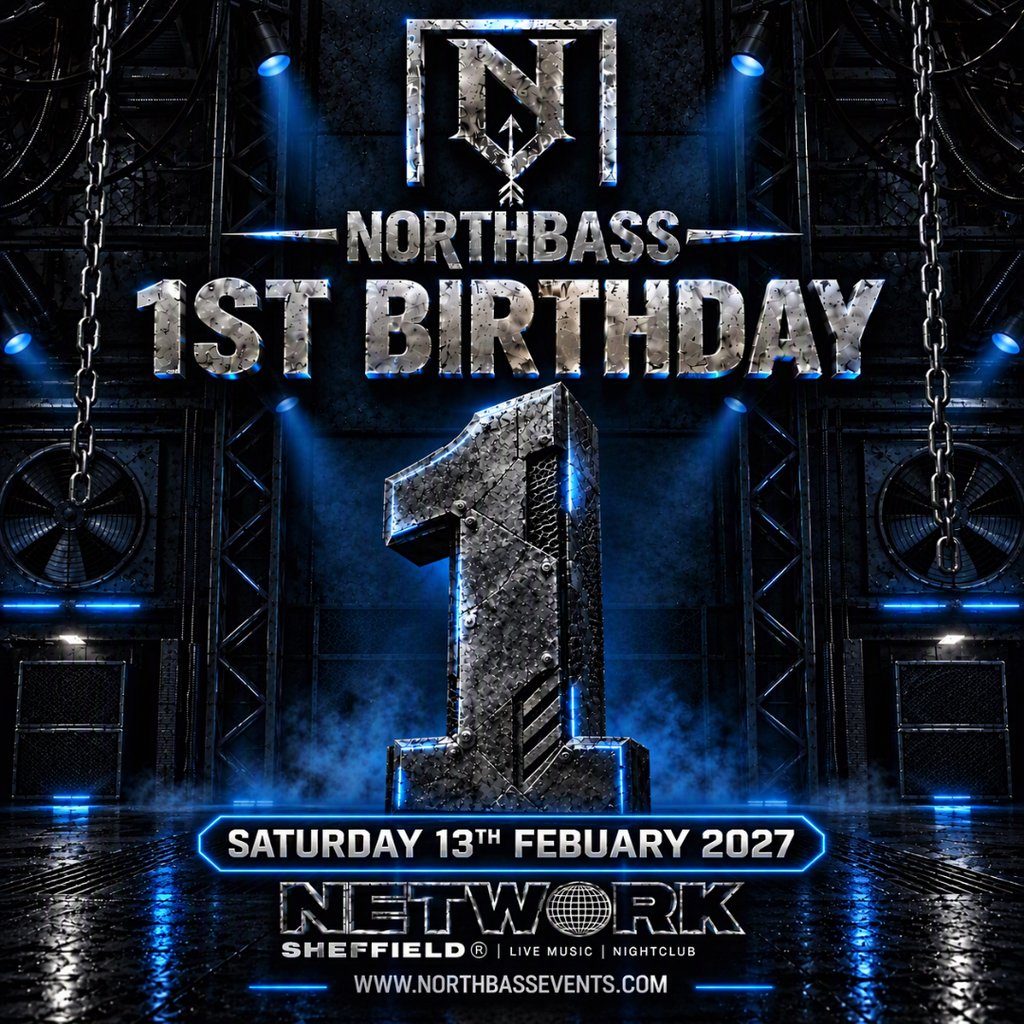 Flyer for NorthBass 1st Birthday
