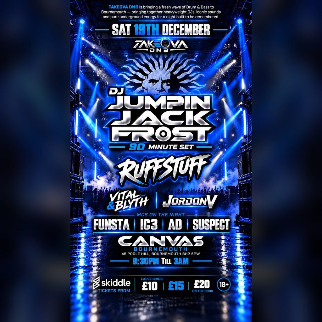 Flyer for TAKEOVA DnB