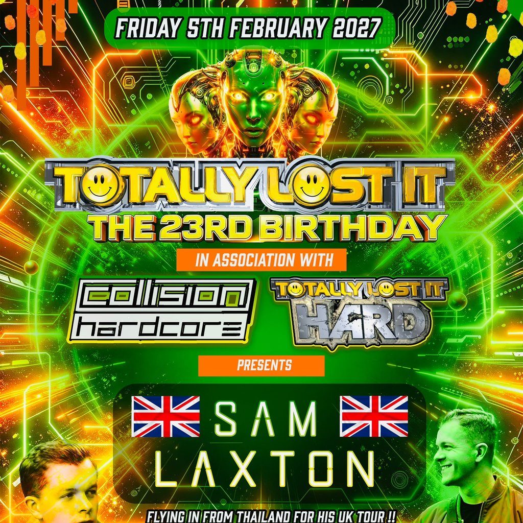 Flyer for TLI 23rd birthday in association with Collision & TLI HARD